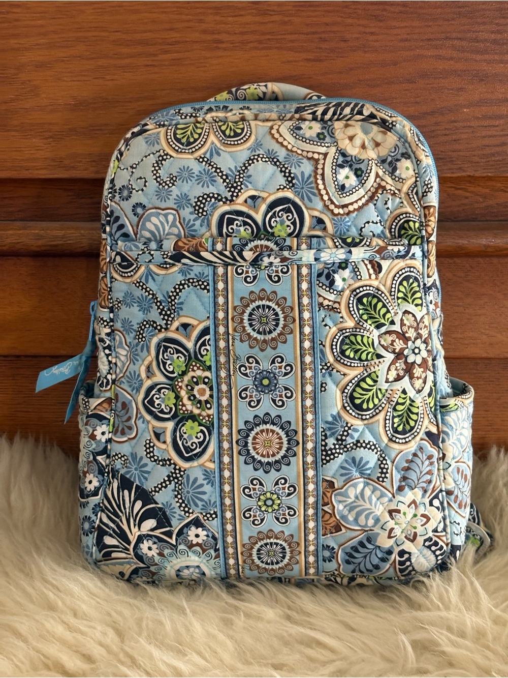 Vera Bradley ‘Bali Blue’ Floral Quilted Mini Backpack - Picture 2 of 7